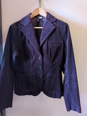 H&M Women's Purple Velvet Blazer Jacket Size 12